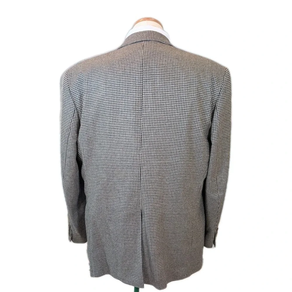 VINTAGE Polo Ralph Lauren Blazer Mens 44R Houndstooth University Club Sport Coat